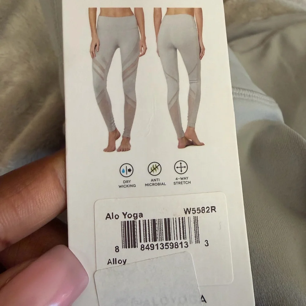 ALO Yoga High Waist Moto Leggings Alloy Light Grey Medium